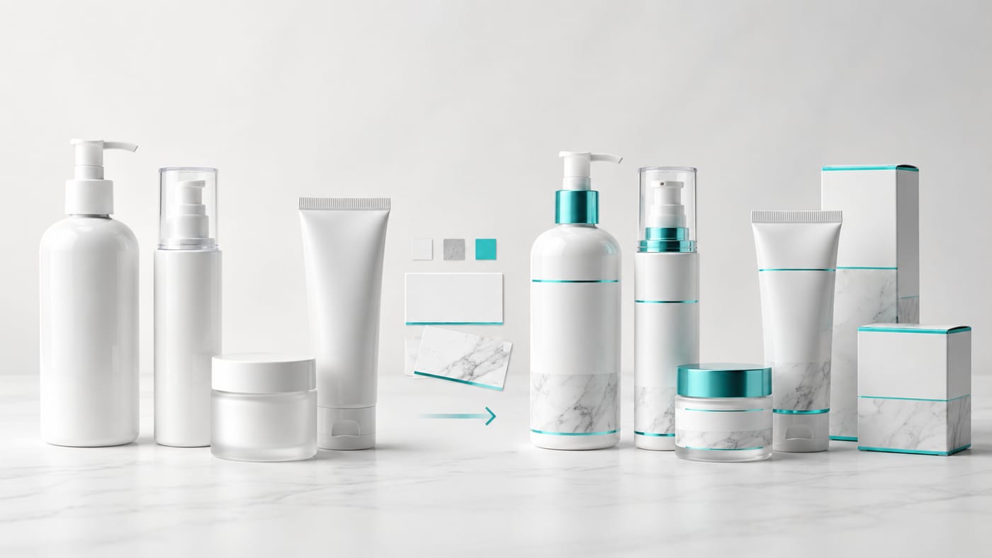 Produse cosmetice neutre personalizate cu etichetă și identitate de brand proprie